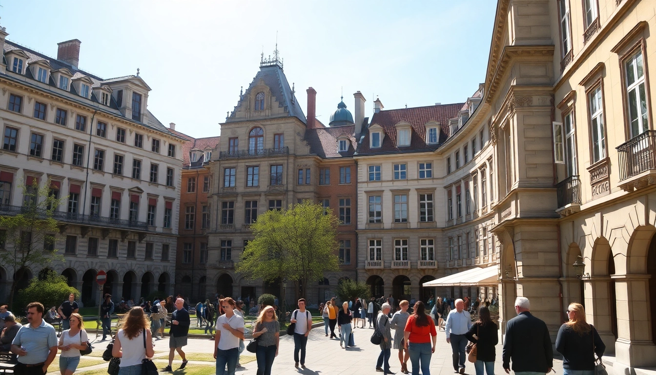 Students exploring campus life while studying Avrupa'da Üniversite Okumak at a vibrant European university.