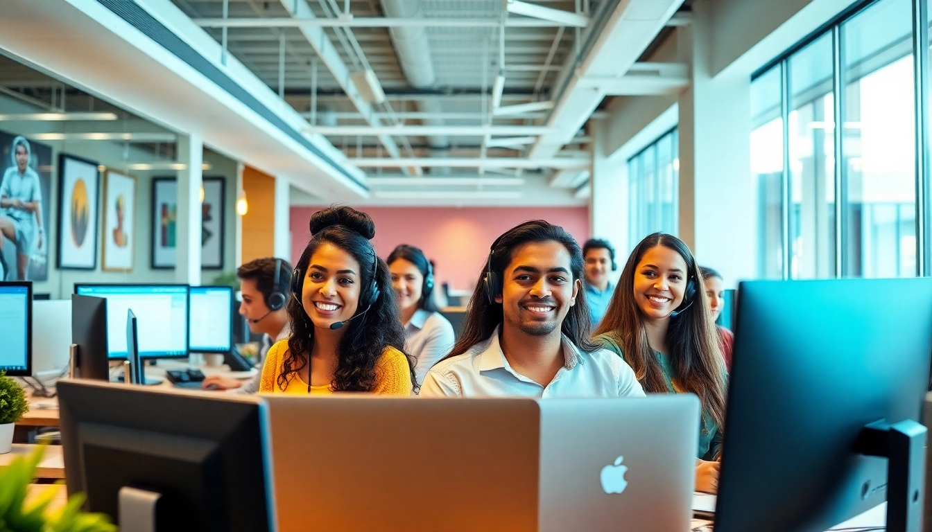 Engaged agents working at Tijuana call centers, optimizing customer interactions in a modern workspace.