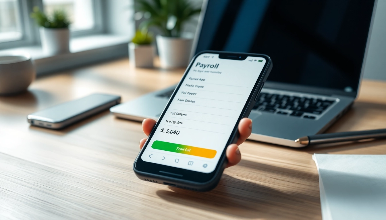 Streamline your payroll process with the best payroll apps showcased on a smartphone in a modern workspace.