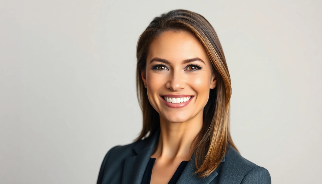 Capture engaging corporate headshots with a confident businesswoman smiling and well-lit.